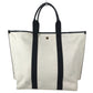 BALLY Logo Bicolor Shoulder Bag Tote Bag Shoulder Bag Leather/Canvas Black/Ivory Used