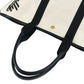 BALLY Logo Bicolor Shoulder Bag Tote Bag Shoulder Bag Leather/Canvas Black/Ivory Used