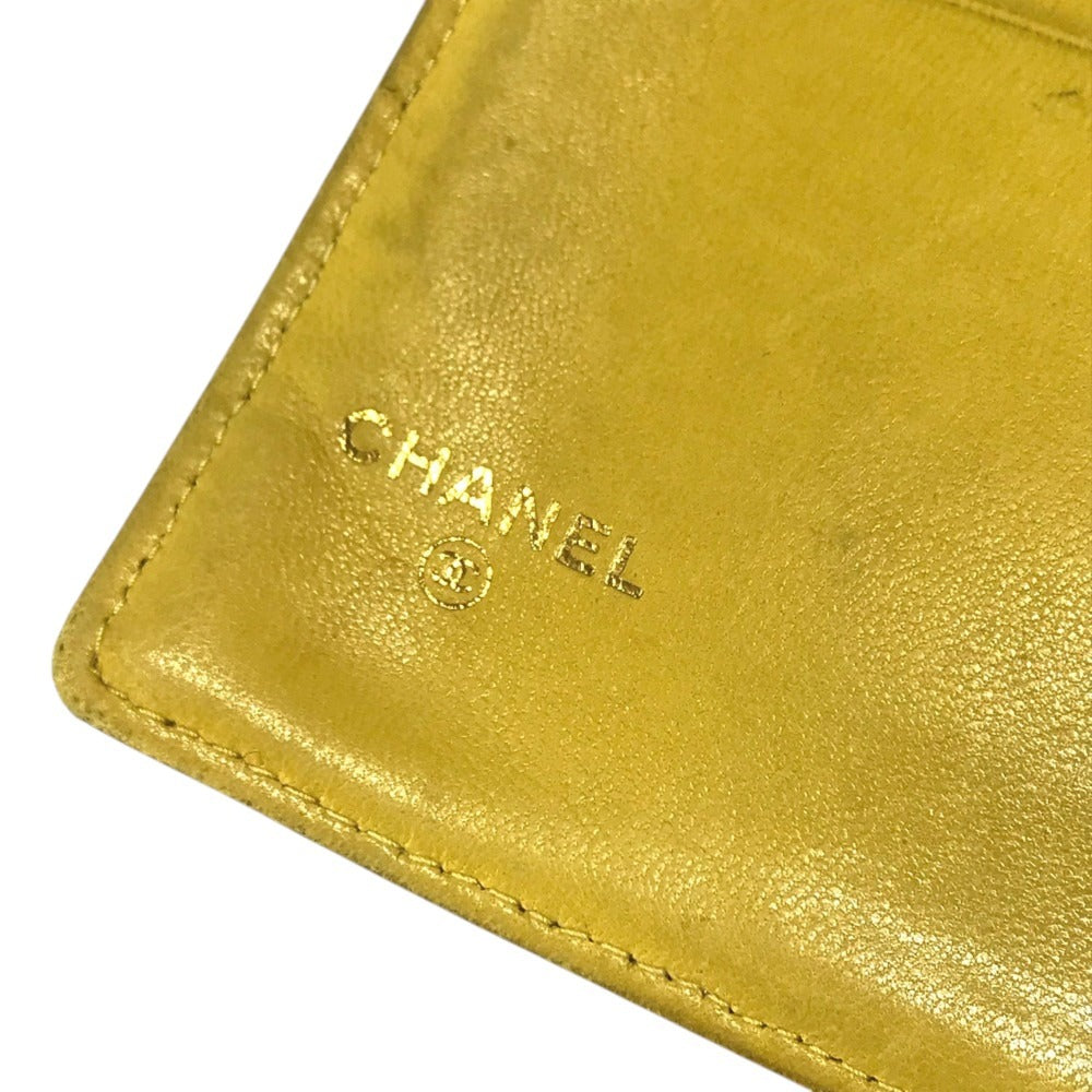 CHANEL Big Logo CC CC Mark long wallet bifold Long Wallet Caviar Leather yellow Used