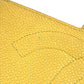 CHANEL Big Logo CC CC Mark long wallet bifold Long Wallet Caviar Leather yellow Used