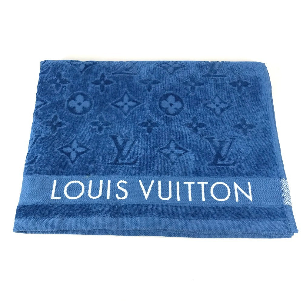 LOUIS VUITTON R94008 Monogram Not for sale Beach towel Bath towel Interior Throw Blanket towel cotton blue Used