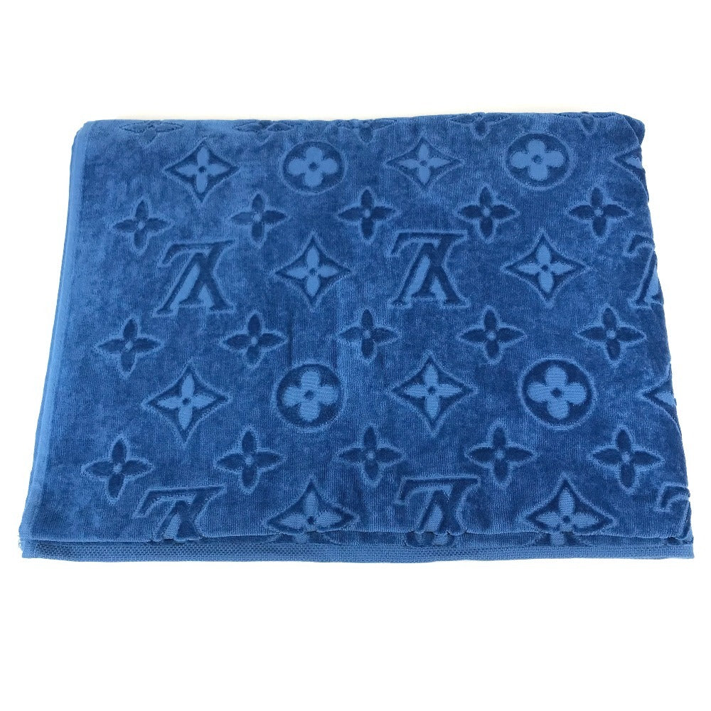 LOUIS VUITTON R94008 Monogram Not for sale Beach towel Bath towel Interior Throw Blanket towel cotton blue Used