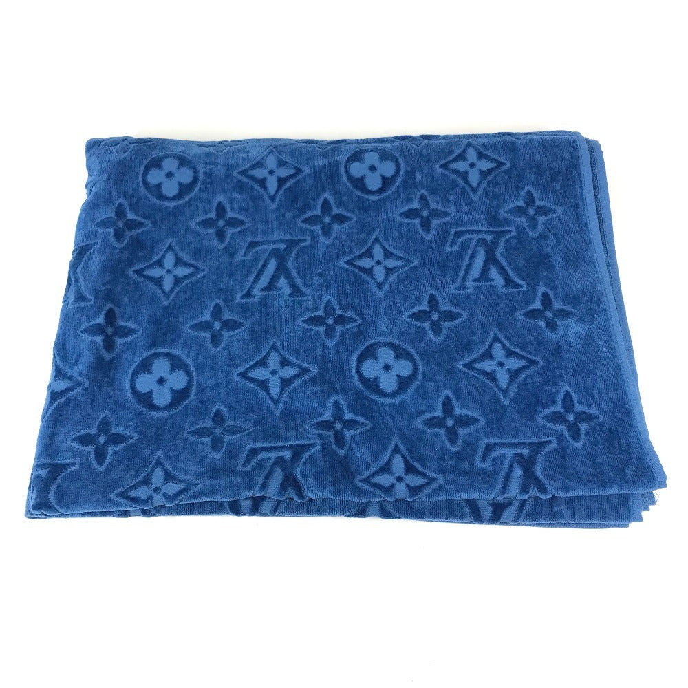 LOUIS VUITTON R94008 Monogram Not for sale Beach towel Bath towel Interior Throw Blanket towel cotton blue Used