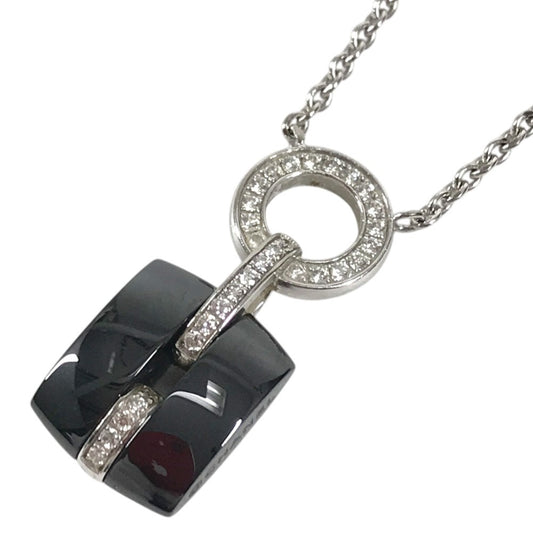 CHANEL K18 Gold 18K Diamond Ultra Pendant Chain Necklace Accessories Jewelry Necklace Au750 Black/Silver Used