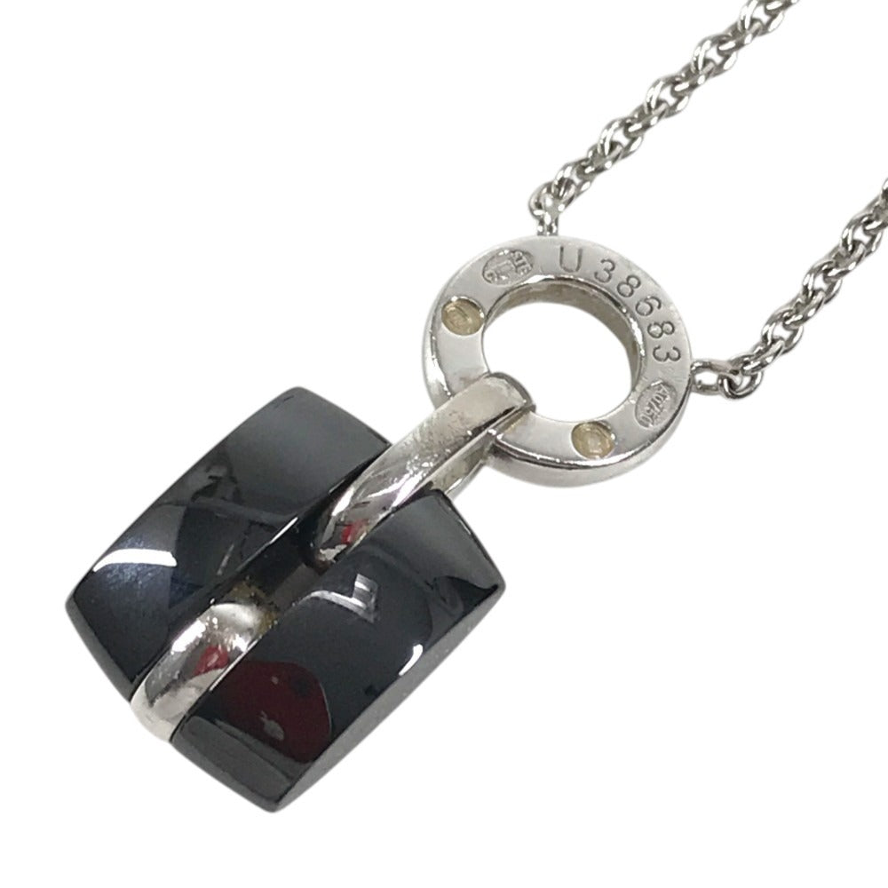 CHANEL K18 Gold 18K Diamond Ultra Pendant Chain Necklace Accessories Jewelry Necklace Au750 Black/Silver Used