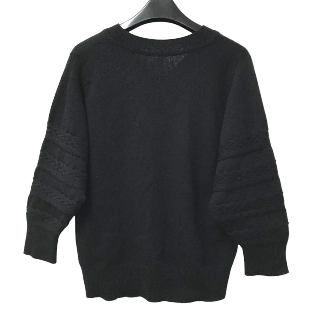 HERMES logo Apparel Long-sleeved tops Long-sleeved knit knit Cashmere Black Used