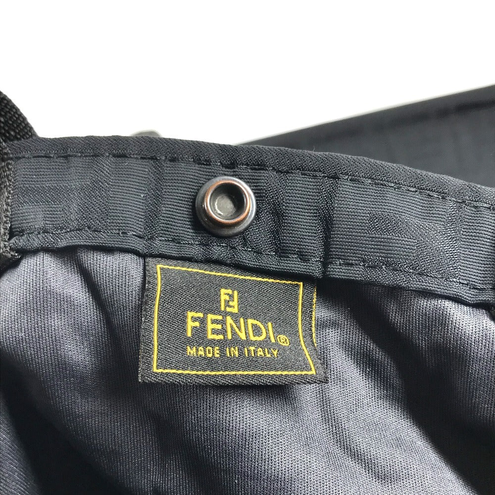 FENDI vintage Zucca Logo Suitcase Trunk 2-wheel travel bag Carry Bag Canvas Black Used