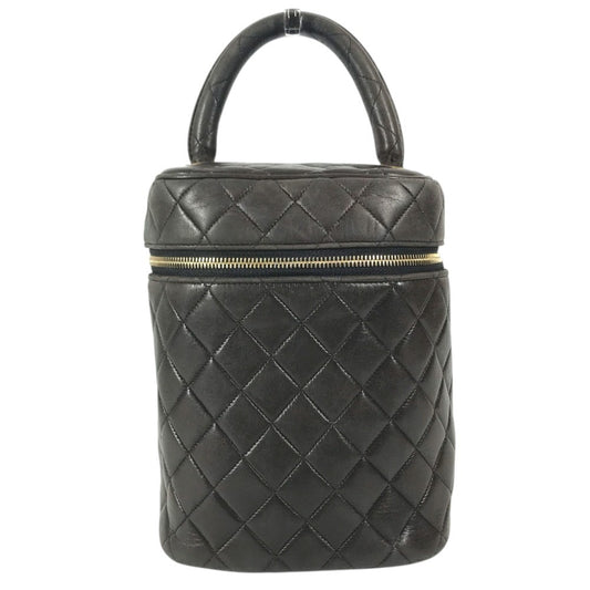 CHANEL CC CC Mark logo vintage Matelasse Quilted Vanity Bag Bag, Box, Makeup Box, Pouch Hand Bag Leather Black Used