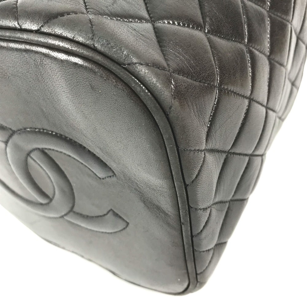 CHANEL CC CC Mark logo vintage Matelasse Quilted Vanity Bag Bag, Box, Makeup Box, Pouch Hand Bag Leather Black Used
