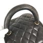 CHANEL CC CC Mark logo vintage Matelasse Quilted Vanity Bag Bag, Box, Makeup Box, Pouch Hand Bag Leather Black Used