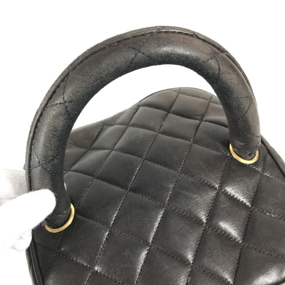 CHANEL CC CC Mark logo vintage Matelasse Quilted Vanity Bag Bag, Box, Makeup Box, Pouch Hand Bag Leather Black Used
