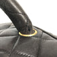 CHANEL CC CC Mark logo vintage Matelasse Quilted Vanity Bag Bag, Box, Makeup Box, Pouch Hand Bag Leather Black Used