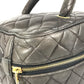 CHANEL CC CC Mark logo vintage Matelasse Quilted Vanity Bag Bag, Box, Makeup Box, Pouch Hand Bag Leather Black Used