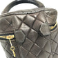 CHANEL CC CC Mark logo vintage Matelasse Quilted Vanity Bag Bag, Box, Makeup Box, Pouch Hand Bag Leather Black Used