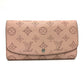 LOUIS VUITTON M60145 Monogram Mahina Portefeuille Iris Bifold Long Wallet in Monogram Mahina Leather, Women's, Magnolia Pink