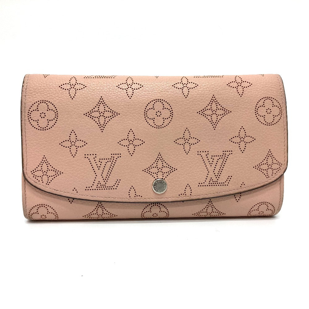 LOUIS VUITTON M60145 Monogram Mahina Portefeuille Iris Bifold Long Wallet in Monogram Mahina Leather, Women's, Magnolia Pink