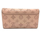 LOUIS VUITTON M60145 Monogram Mahina Portefeuille Iris Bifold Long Wallet in Monogram Mahina Leather, Women's, Magnolia Pink