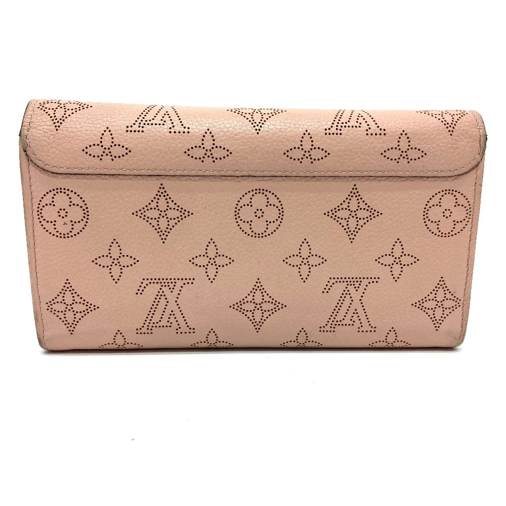 LOUIS VUITTON M60145 Monogram Mahina Portefeuille Iris Bifold Long Wallet in Monogram Mahina Leather, Women's, Magnolia Pink