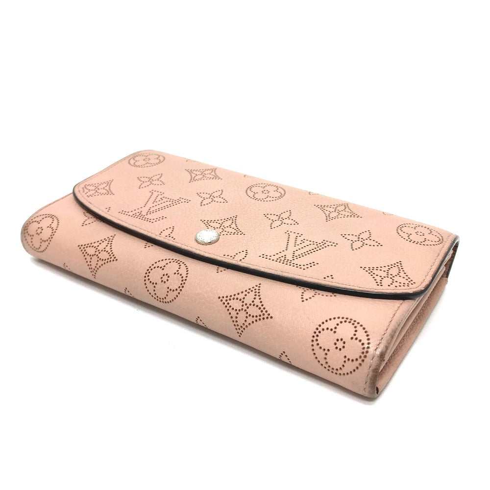 LOUIS VUITTON M60145 Monogram Mahina Portefeuille Iris Bifold Long Wallet in Monogram Mahina Leather, Women's, Magnolia Pink