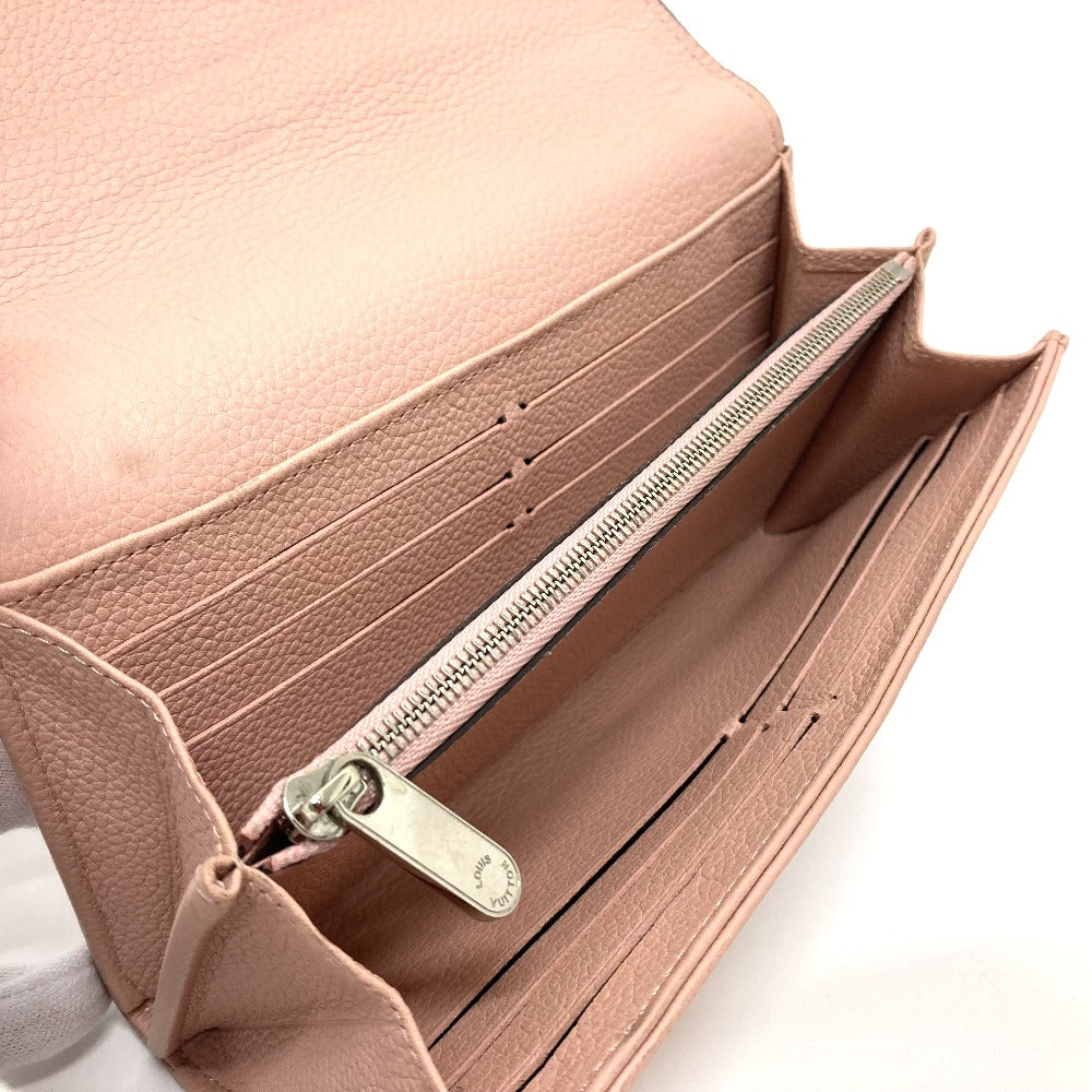 LOUIS VUITTON M60145 Monogram Mahina Portefeuille Iris Bifold Long Wallet in Monogram Mahina Leather, Women's, Magnolia Pink