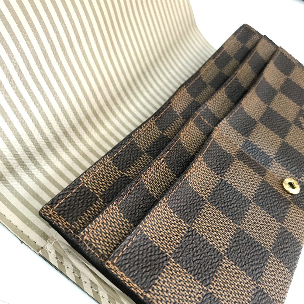 LOUIS VUITTON N63179 Damier Portefeuille Sarah Bifold Wallet Long Wallet Damier Canvas Women's Ebene Brown