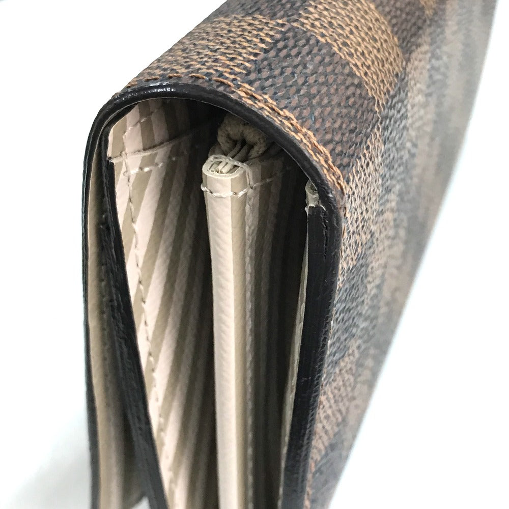 LOUIS VUITTON N63179 Damier Portefeuille Sarah Bifold Wallet Long Wallet Damier Canvas Women's Ebene Brown