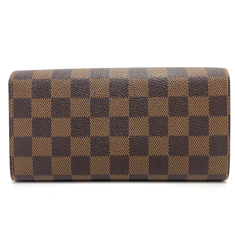LOUIS VUITTON N63179 Damier Portefeuille Sarah Bifold Wallet Long Wallet Damier Canvas Women's Ebene Brown