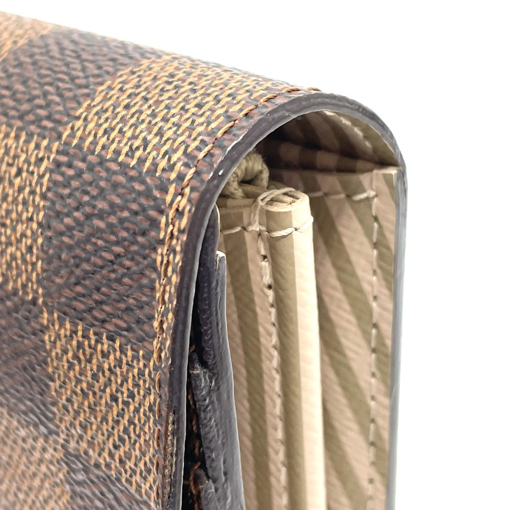 LOUIS VUITTON N63179 Damier Portefeuille Sarah Bifold Wallet Long Wallet Damier Canvas Women's Ebene Brown