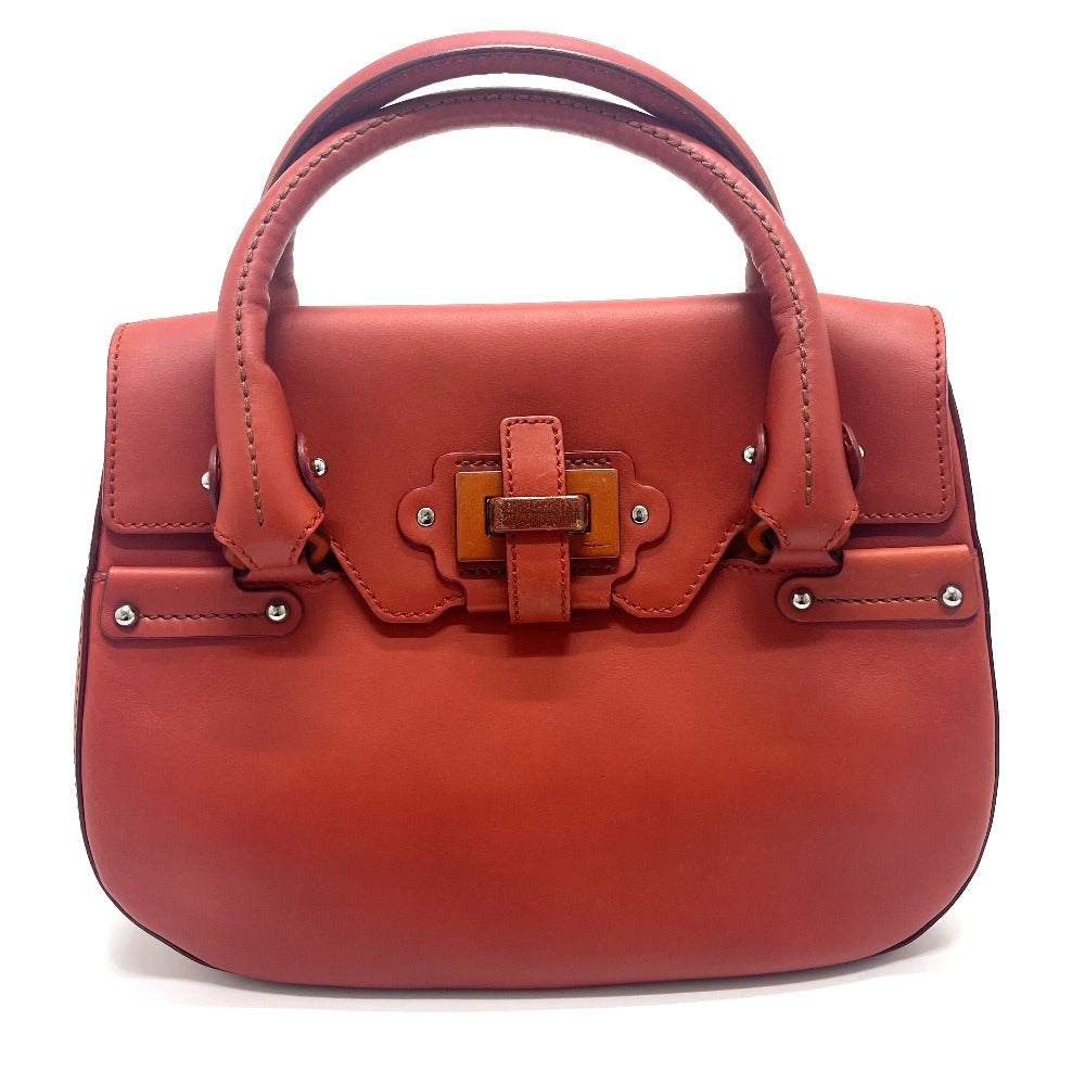 Salvatore Ferragamo 7899 Leather Handbag for Women in Terracotta and Red