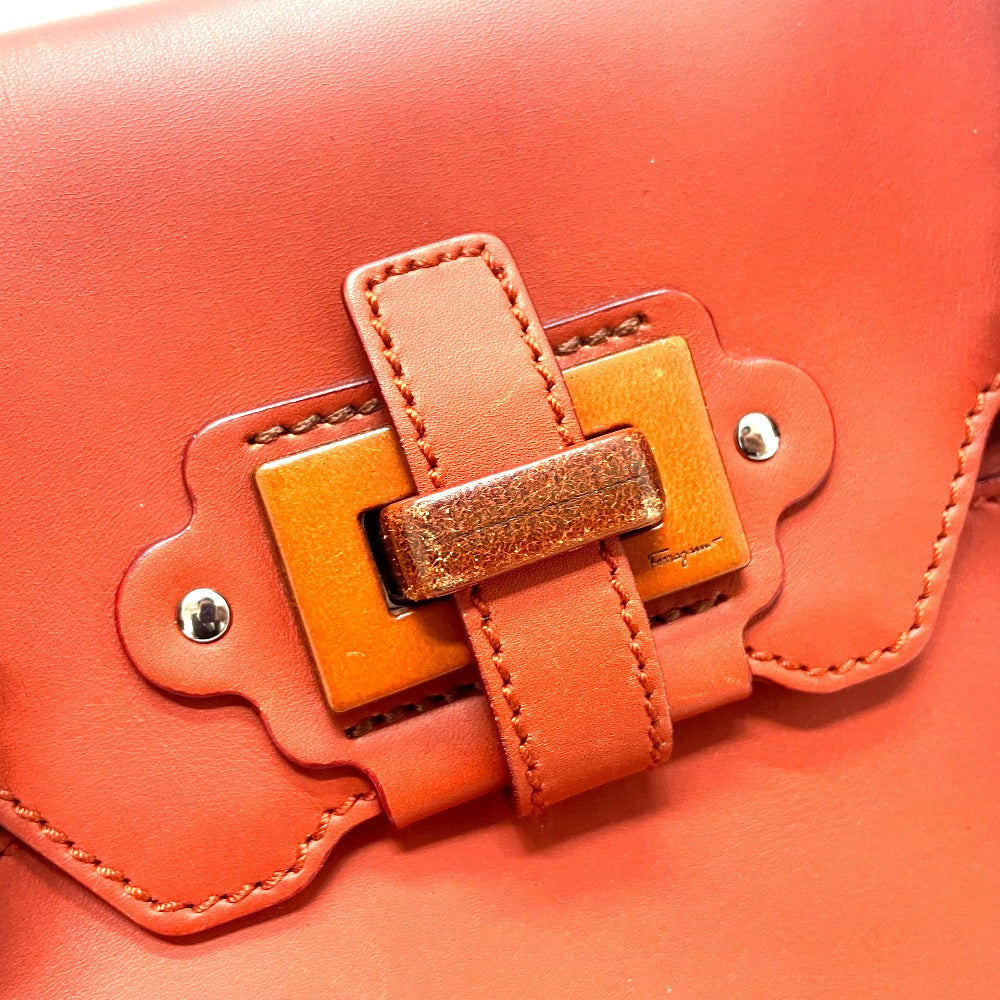 Salvatore Ferragamo 7899 Leather Handbag for Women in Terracotta and Red