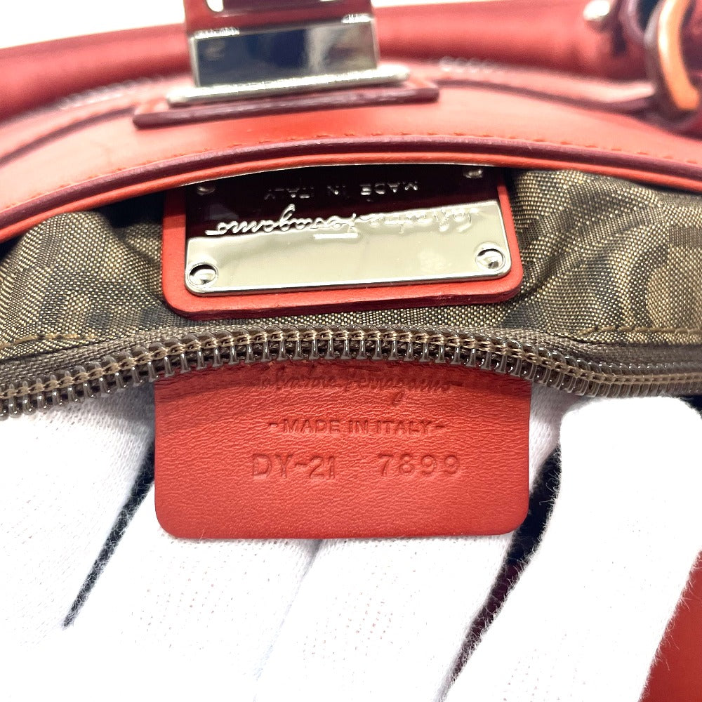 Salvatore Ferragamo 7899 Leather Handbag for Women in Terracotta and Red