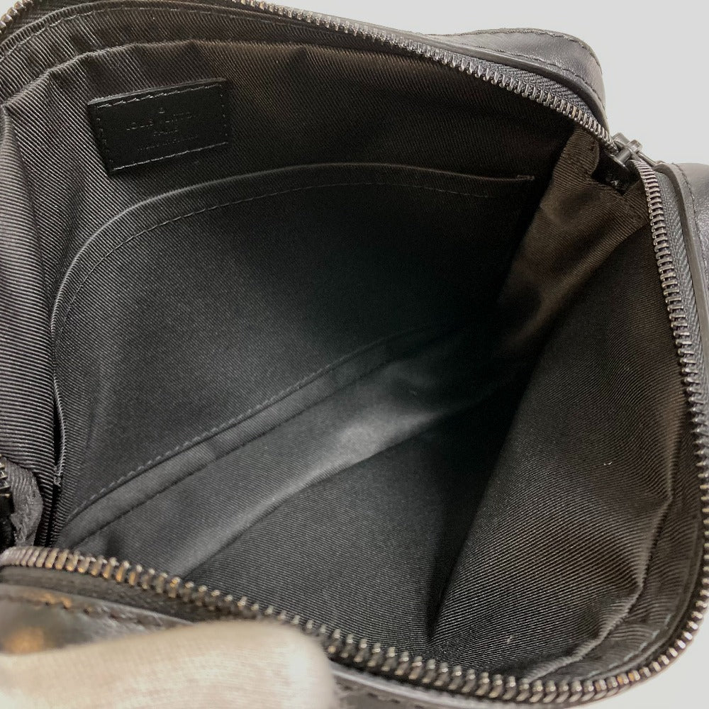 LOUIS VUITTON M69827 Monogram Shadow Duo Messenger Bag, Crossbody Bag, Monogram Shadow Leather, Men's, Black