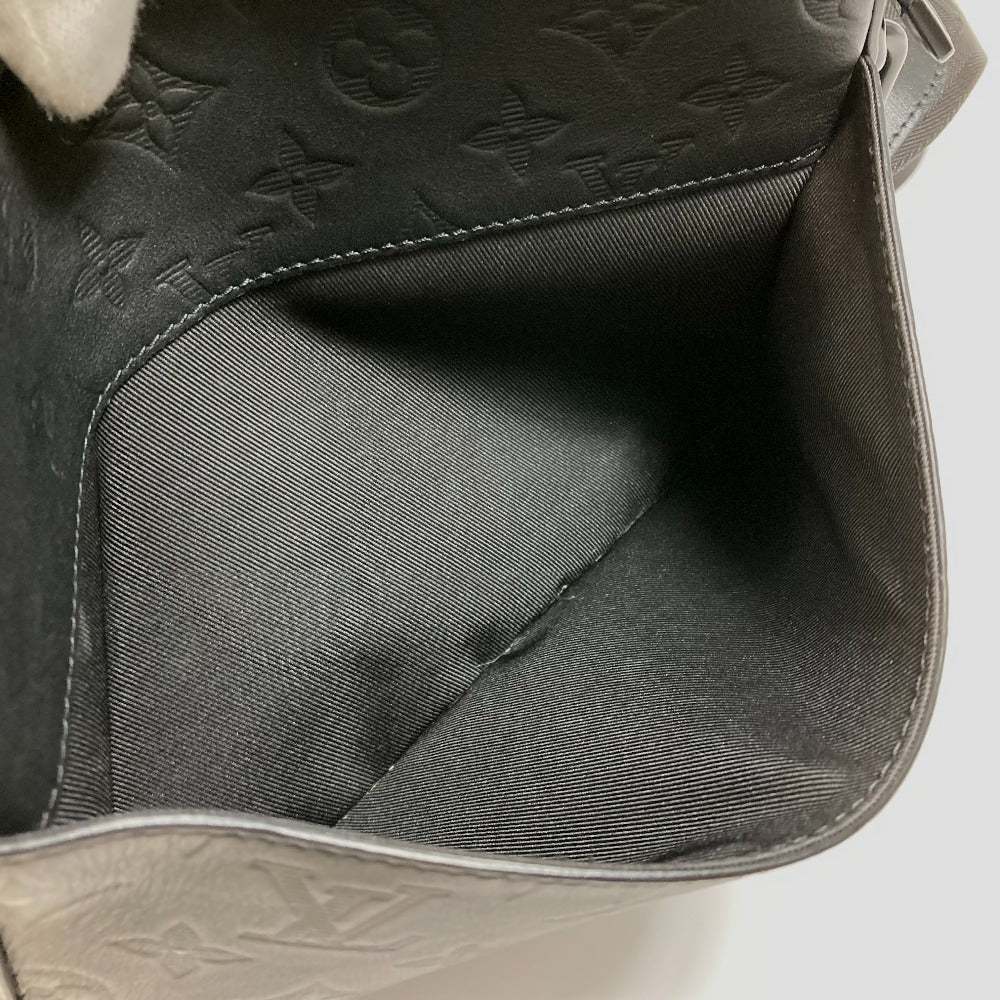LOUIS VUITTON M69827 Monogram Shadow Duo Messenger Bag, Crossbody Bag, Monogram Shadow Leather, Men's, Black