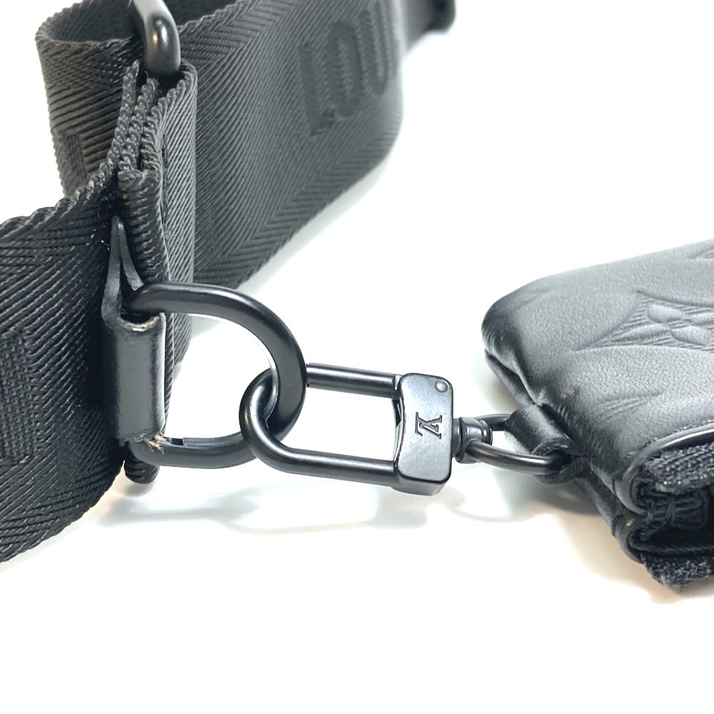 LOUIS VUITTON M69827 Monogram Shadow Duo Messenger Bag, Crossbody Bag, Monogram Shadow Leather, Men's, Black