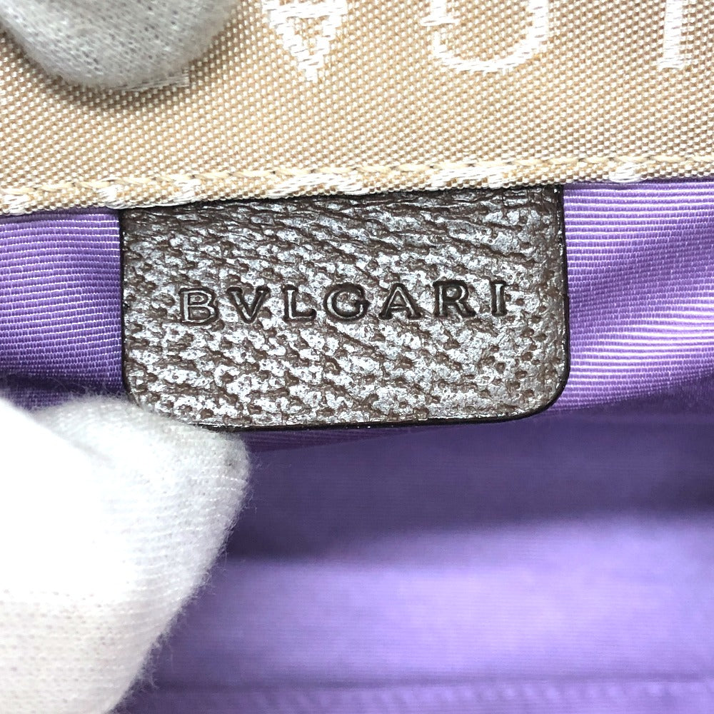 BVLGARI Logomania Tote Bag, Canvas/Leather, Beige, Women's