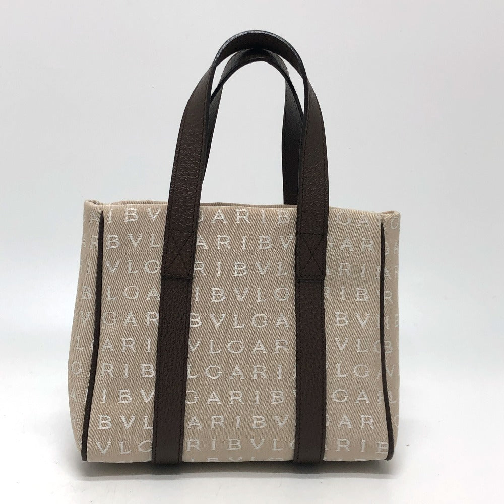 BVLGARI Logomania Tote Bag, Canvas/Leather, Beige, Women's