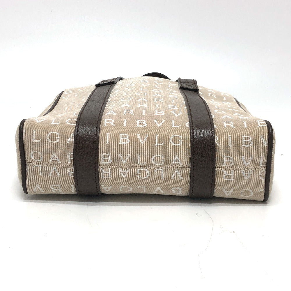 BVLGARI Logomania Tote Bag, Canvas/Leather, Beige, Women's