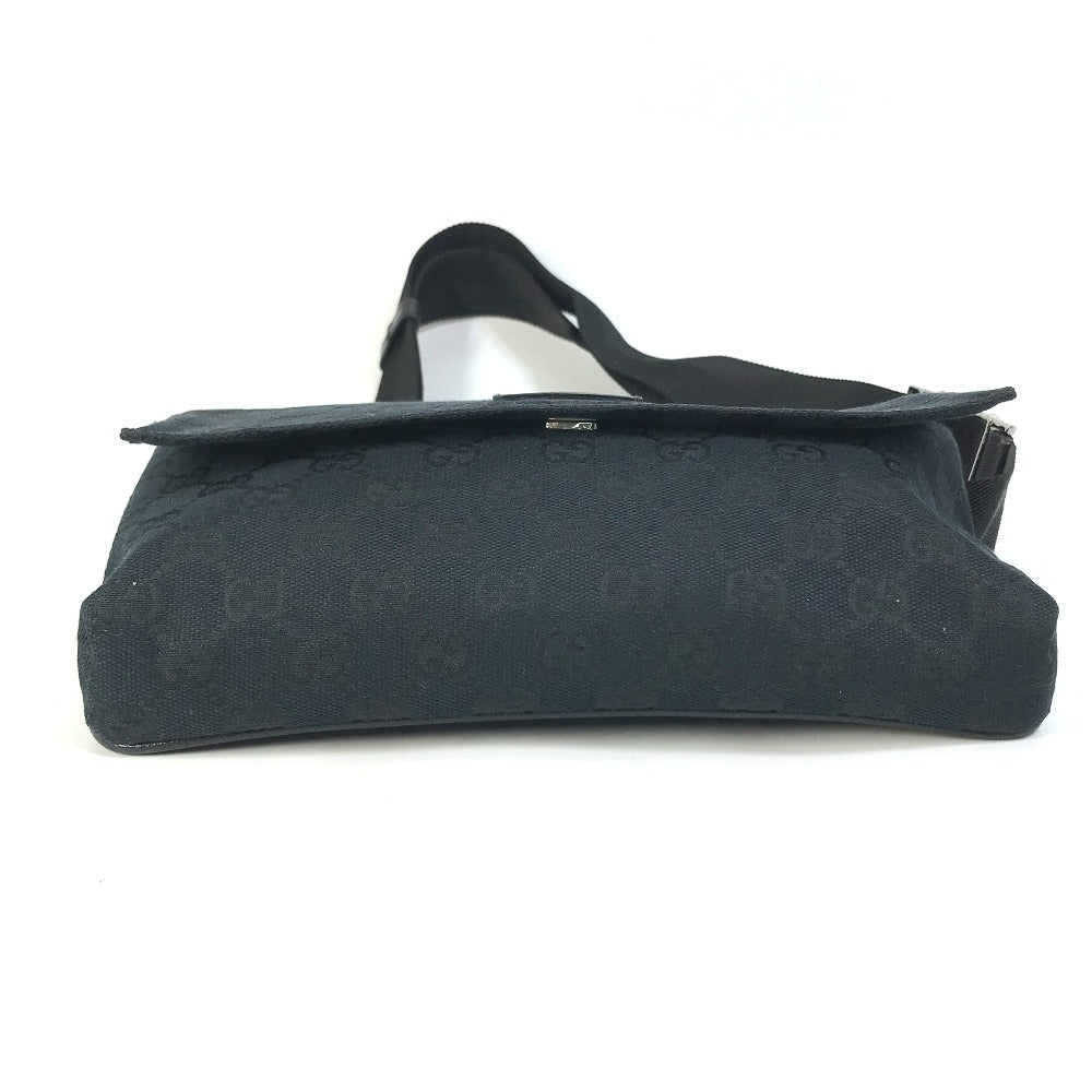 GUCCI 146304 GG Belt Bag, Body Bag, Waist Bag, GG Canvas, Men's, Black