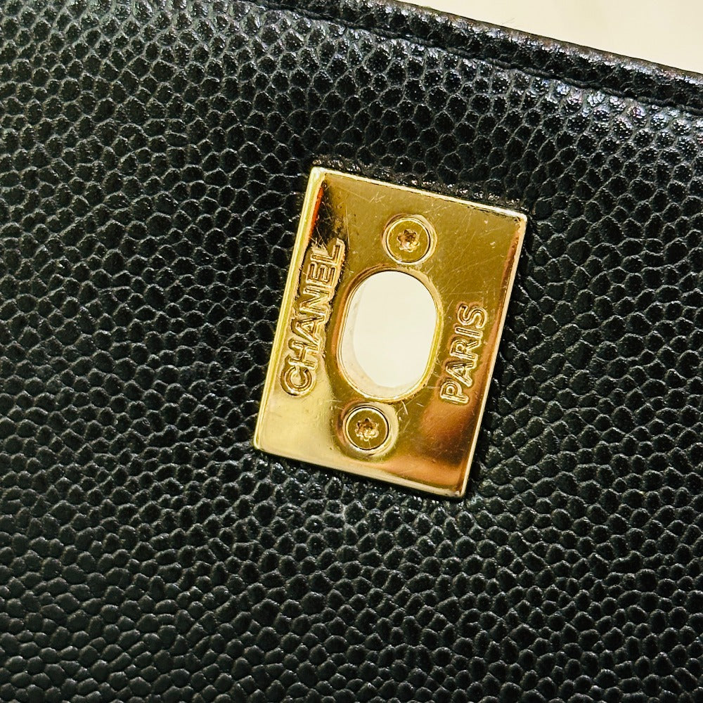 CHANEL A93749 Business Affinity 2-Way Bag Shoulder Bag Caviar Leather Women's Black