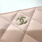 CHANEL AP0216 Matelasse Classic Zip Coin Purse, Caviar Leather, Women's, Pink