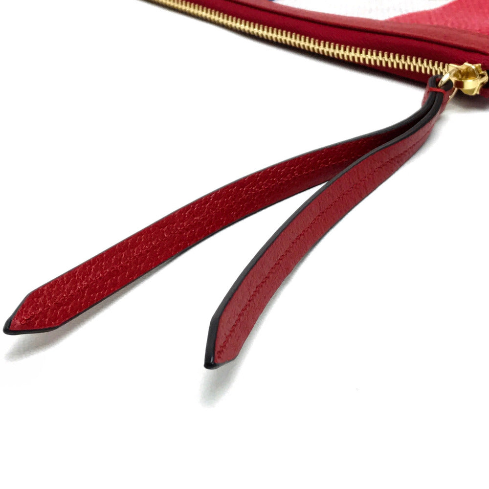 GUCCI 524788 Men's and Women's Baiadera Sylvie Striped Logo Clutch Bag Canvas/Leather Unisex Red