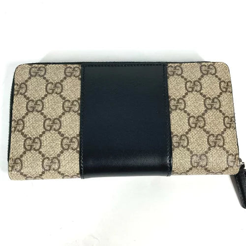 GUCCI 451249 GGスプリーム ロングウォレット ラウンドファスナー 長財布 PVC/レザー レディース |  brandshop-reference