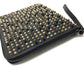 Christian Louboutin spiked studs round zipper iPad case, leather, black