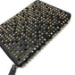 Christian Louboutin spiked studs round zipper iPad case, leather, black