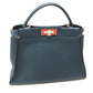 FENDI 8BN290 Peekaboo Regular Shoulder Bag/Handbag Leather Women's Blue