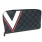 LOUIS VUITTON N64013 America's Cup 2017 Limited Edition Zippy Organizer Round Zipper Long Wallet in Damier Cobalt Canvas, Men's, Navy