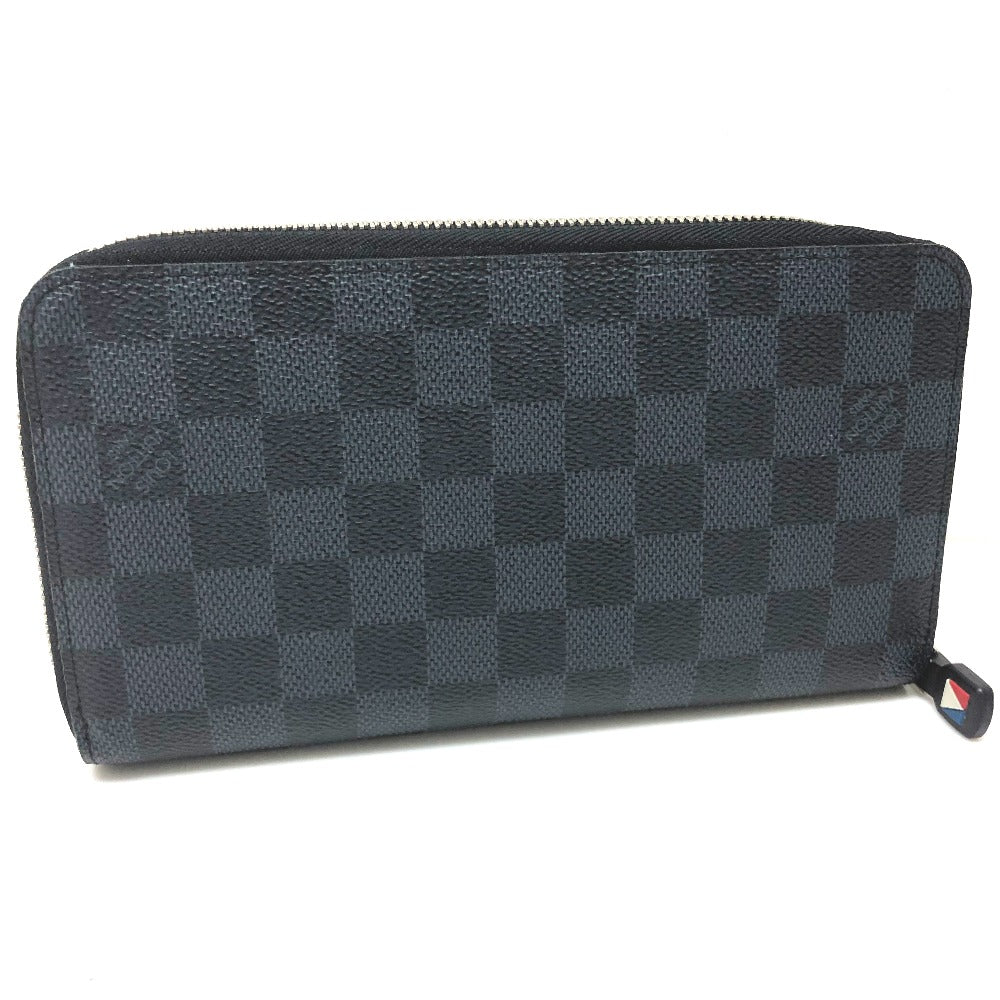 LOUIS VUITTON N64013 America's Cup 2017 Limited Edition Zippy Organizer Round Zipper Long Wallet in Damier Cobalt Canvas, Men's, Navy