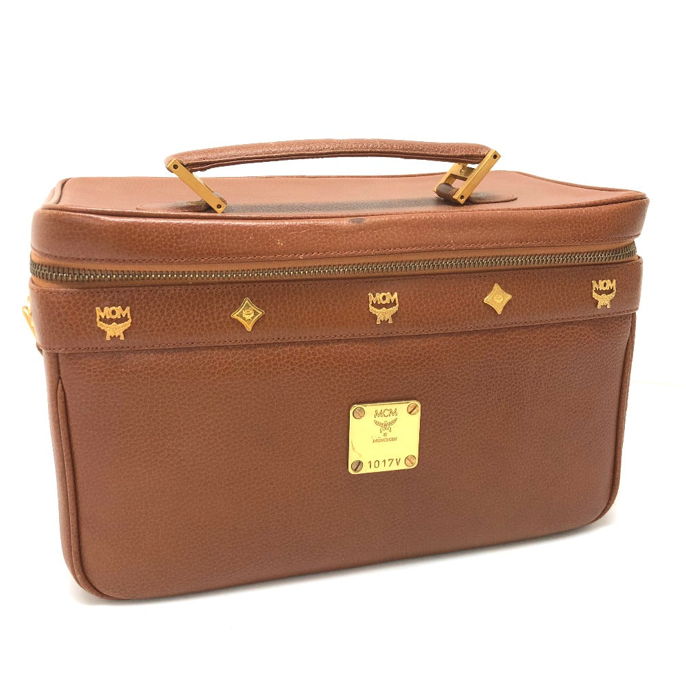 MCM Vanity Bag, Box Bag, 2-Way Shoulder/Handbag, Leather, Women's, Brown