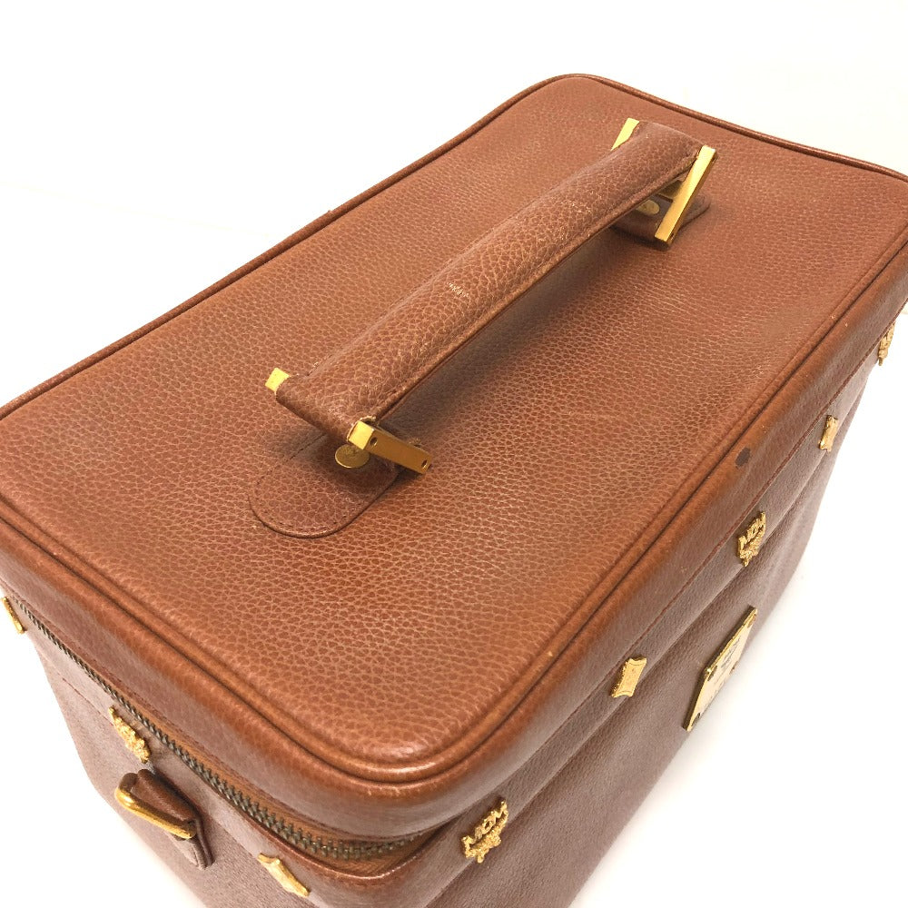 MCM Vanity Bag, Box Bag, 2-Way Shoulder/Handbag, Leather, Women's, Brown
