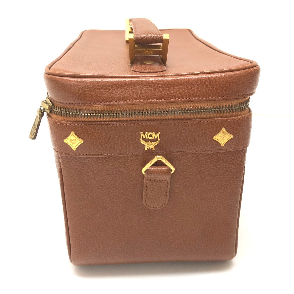 MCM Vanity Bag, Box Bag, 2-Way Shoulder/Handbag, Leather, Women's, Brown